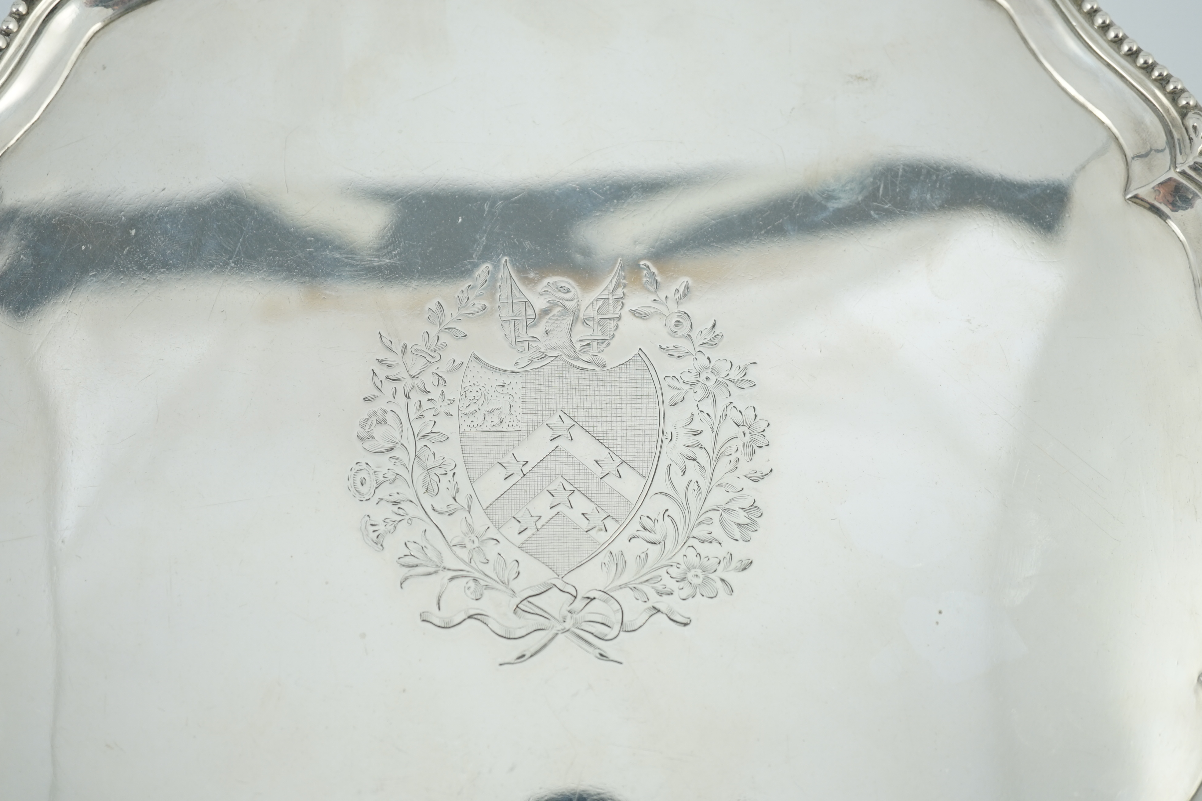 A George III silver salver, by John Crouch I and Thomas Hannam